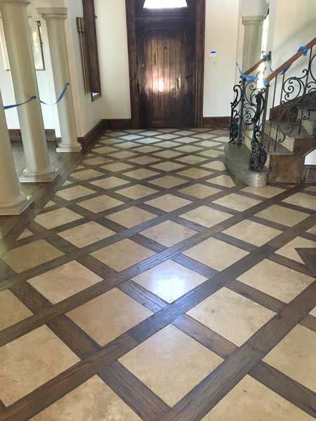 Hardwood Tile Inlay Flooring Installations